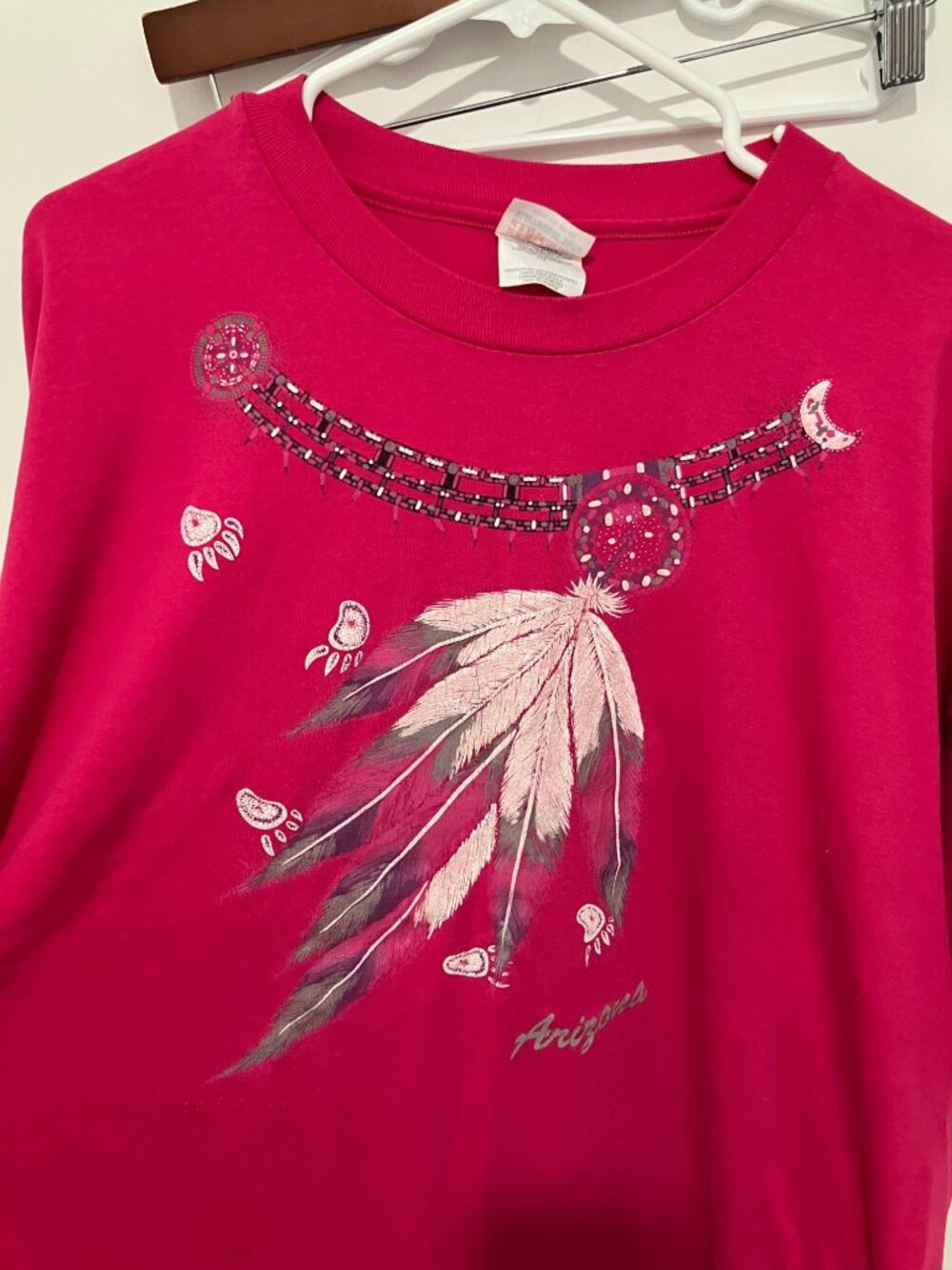 VTG State of Arizona Western Dreamcatcher Single Stitch T-Shirt, Pink, Size XXL